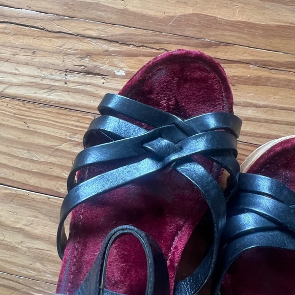 Y2K Dolce & Gabbana Black Leather Platform Wedge Ankle Strap Sandals Size 36.5 - Picture 6 of 14